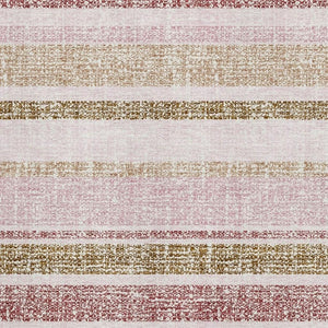 HomeRoots 5' X 8' Striped Pink and Beige Washable Area Rug with UV Protection for Stylish Home Decor 718619