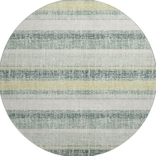HomeRoots 8' X 10' Coastal Striped Washable Area Rug with UV Protection, Stain Resistance & Non-Slip Backing 718627