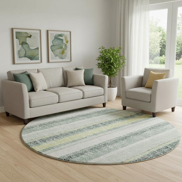 HomeRoots 8' X 10' Coastal Striped Washable Area Rug with UV Protection, Stain Resistance & Non-Slip Backing 718627