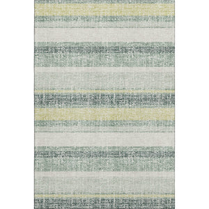 HomeRoots 10' x 14' Coastal-Inspired Pale Aqua & Beige Striped Area Rug - Washable, UV Protected, Durable Design 718629