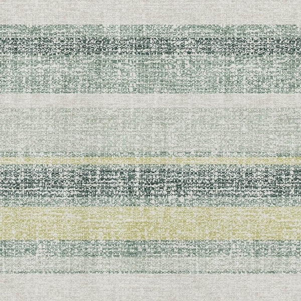 HomeRoots 10' x 14' Coastal-Inspired Pale Aqua & Beige Striped Area Rug - Washable, UV Protected, Durable Design 718629