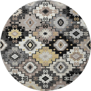 HomeRoots 8' X 10' Modern Black and Gray Geometric Area Rug - Washable, Stain Resistant, UV Protected Design 718639