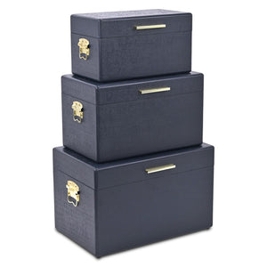 HomeRoots Set of Three Hand Painted Cream Wood Decorative Boxes for Elegant Home Styling & Storage Solutions 718679