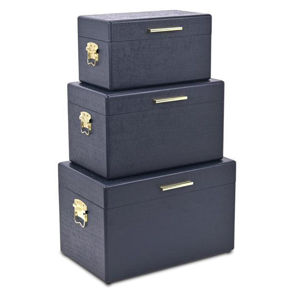 HomeRoots Set of Three Hand Painted Cream Wood Decorative Boxes for Elegant Home Styling & Storage Solutions 718679