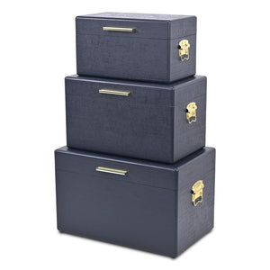 HomeRoots Set of Three Hand Painted Cream Wood Decorative Boxes for Elegant Home Styling & Storage Solutions 718679