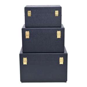 HomeRoots Set of Three Hand Painted Cream Wood Decorative Boxes for Elegant Home Styling & Storage Solutions 718679