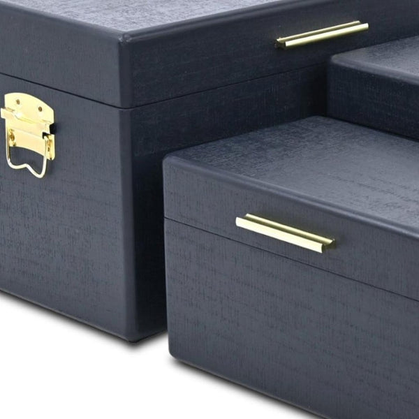 HomeRoots Set of Three Hand Painted Cream Wood Decorative Boxes for Elegant Home Styling & Storage Solutions 718679