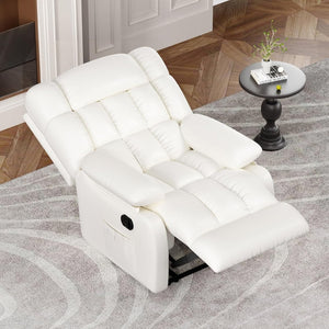 HomeRoots 39" Orange Faux Leather Manual Recliner - Stylish Comfort Chair with Easy Care Upholstery & Storage 718689