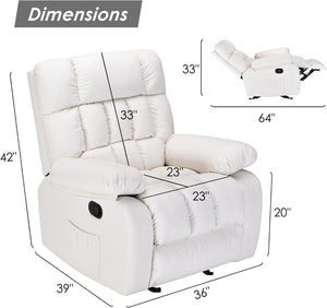 HomeRoots 39" Orange Faux Leather Manual Recliner - Stylish Comfort Chair with Easy Care Upholstery & Storage 718689