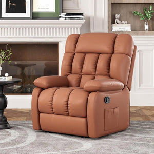 HomeRoots 39" Black Faux Leather Manual Recliner - Stylish, Durable Comfort for Living Rooms & Home Offices 718690