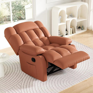 HomeRoots 39" Black Faux Leather Manual Recliner - Stylish, Durable Comfort for Living Rooms & Home Offices 718690