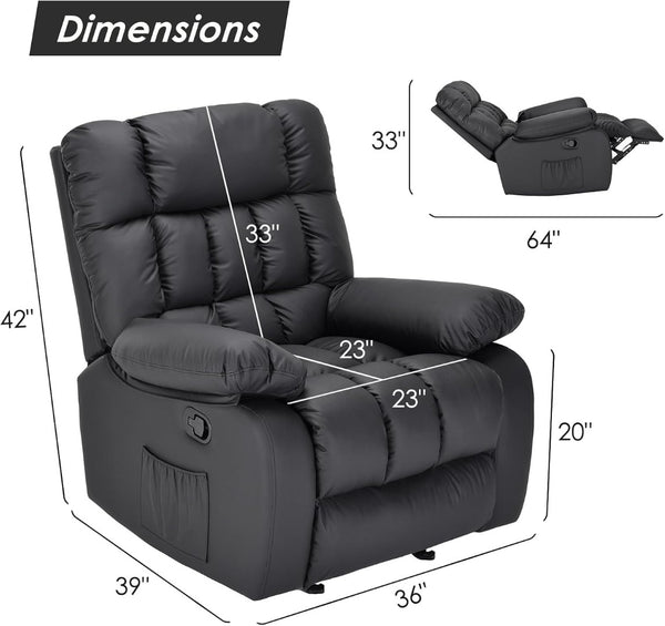 HomeRoots 39" Beige Chenille Manual Recliner - Comfortable, Stylish, and Versatile for Any Room in Your Home! 718691