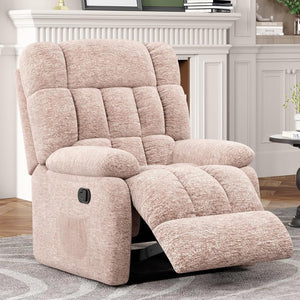 HomeRoots 39" Gray Chenille Manual Recliner – Stylish Comfort with Easy Recline for Living Rooms and Offices 718692