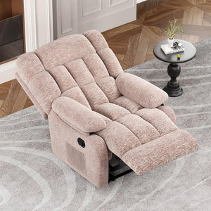 HomeRoots 39" Gray Chenille Manual Recliner – Stylish Comfort with Easy Recline for Living Rooms and Offices 718692