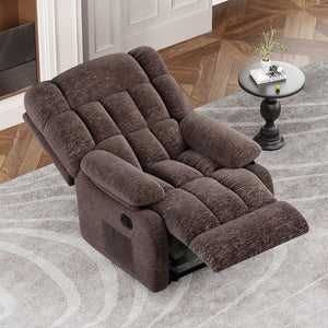 HomeRoots 34" Vibrant Orange Polyester Blend Manual Recliner - Cozy Comfort for Living Rooms & Offices 718695