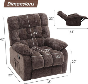 HomeRoots 34" Vibrant Orange Polyester Blend Manual Recliner - Cozy Comfort for Living Rooms & Offices 718695