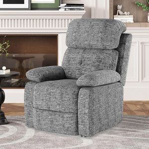 HomeRoots 34" Beige Polyester Blend Manual Recliner - Cozy 3-Position Chair for Living Room & Office Relaxation 718700