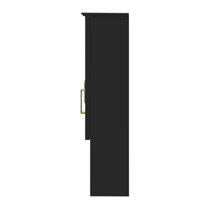 English Elm 35 Inch Wall Mount Medicine Cabinet Soft Close Mirror Storage for Modern Bathroom Black N710P389453B