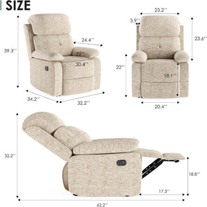 HomeRoots 34" Black Faux Leather Manual Recliner - Stylish Comfort with Easy Recline & Storage Pocket Features 718701