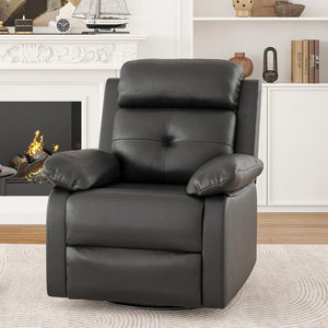 HomeRoots 39" Blue Polyester Blend Manual Recliner - Comfortable 3-Position Reclining Chair for Any Space 718702