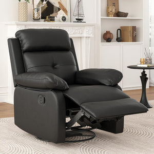 HomeRoots 39" Blue Polyester Blend Manual Recliner - Comfortable 3-Position Reclining Chair for Any Space 718702
