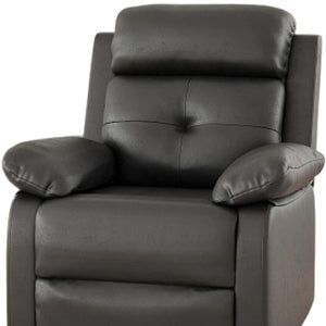 HomeRoots 39" Blue Polyester Blend Manual Recliner - Comfortable 3-Position Reclining Chair for Any Space 718702