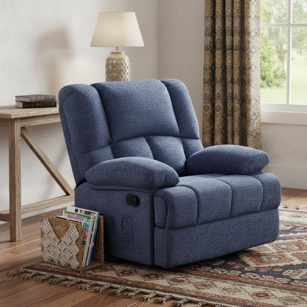 HomeRoots 39" Beige Polyester Blend Manual Recliner – Stylish Comfort Chair for Living Room, Office & More! 718703