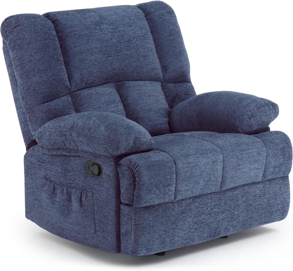 HomeRoots 39" Beige Polyester Blend Manual Recliner – Stylish Comfort Chair for Living Room, Office & More! 718703