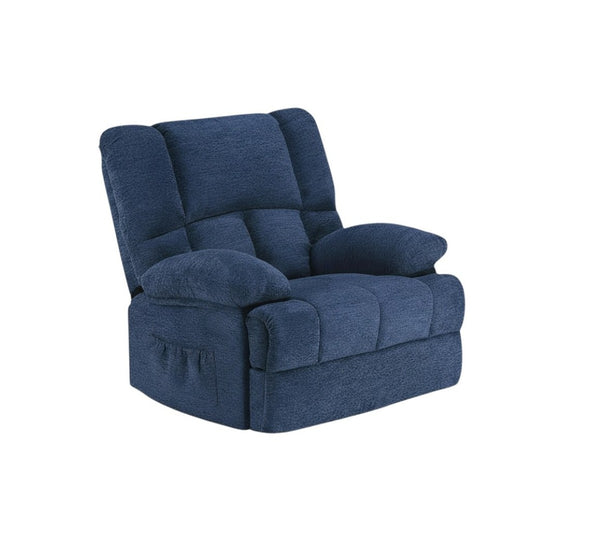 HomeRoots 39" Brown Polyester Blend Manual Recliner - Effortless Comfort with 3 Recline Positions & Storage Pocket 718704