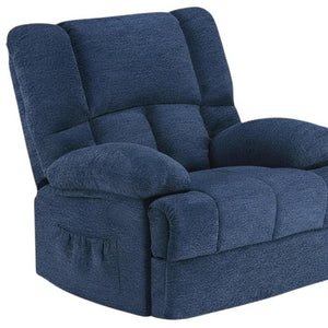 HomeRoots 39" Brown Polyester Blend Manual Recliner - Effortless Comfort with 3 Recline Positions & Storage Pocket 718704