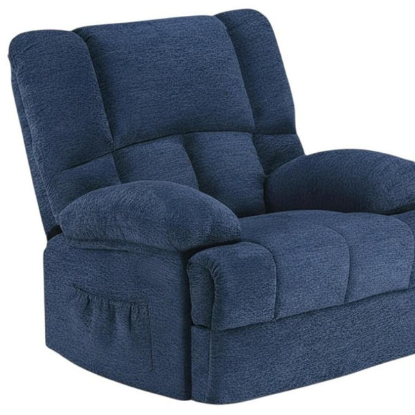 HomeRoots 39" Brown Polyester Blend Manual Recliner - Effortless Comfort with 3 Recline Positions & Storage Pocket 718704