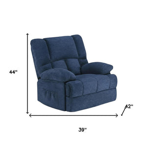 HomeRoots 39" Brown Polyester Blend Manual Recliner - Effortless Comfort with 3 Recline Positions & Storage Pocket 718704