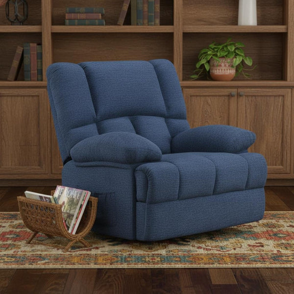 HomeRoots 39" Brown Polyester Blend Manual Recliner - Effortless Comfort with 3 Recline Positions & Storage Pocket 718704