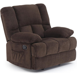 HomeRoots 39" Blue Manual Recliner Sofa Chair - Stylish, Compact, and Comfortable with Storage & 3 Recline Positions 718705