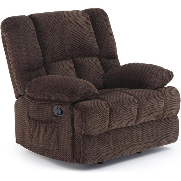 HomeRoots 39" Blue Manual Recliner Sofa Chair - Stylish, Compact, and Comfortable with Storage & 3 Recline Positions 718705