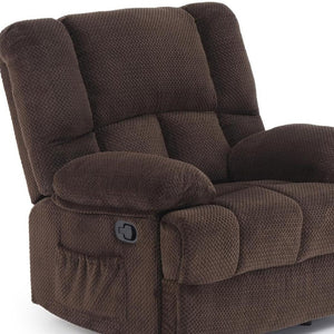 HomeRoots 39" Blue Manual Recliner Sofa Chair - Stylish, Compact, and Comfortable with Storage & 3 Recline Positions 718705