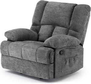HomeRoots 39" Gray Polyester Blend Manual Recliner - Effortless Comfort, Stylish Design for Any Space 718708