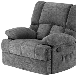 HomeRoots 39" Beige Manual Recliner - Soft Polyester Blend, 3-Position Comfort, Ideal for Any Room Decor 718709