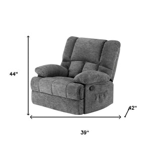 HomeRoots 39" Beige Manual Recliner - Soft Polyester Blend, 3-Position Comfort, Ideal for Any Room Decor 718709