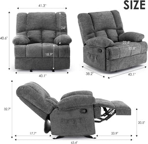 HomeRoots 39" Beige Manual Recliner - Soft Polyester Blend, 3-Position Comfort, Ideal for Any Room Decor 718709
