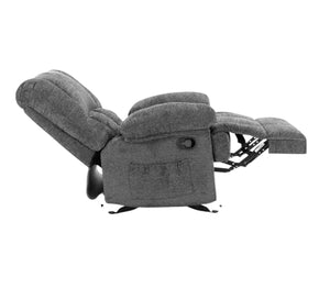 HomeRoots 39" Beige Manual Recliner - Soft Polyester Blend, 3-Position Comfort, Ideal for Any Room Decor 718709