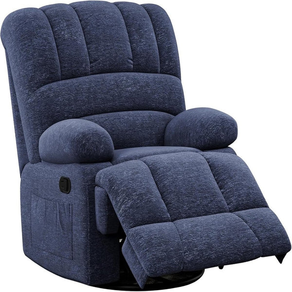 HomeRoots 40" White Faux Leather Manual Recliner - Stylish Comfort with 3 Recline Positions & Storage Pocket 718712