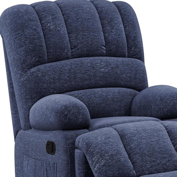 HomeRoots 40" White Faux Leather Manual Recliner - Stylish Comfort with 3 Recline Positions & Storage Pocket 718712