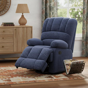 HomeRoots 40" White Faux Leather Manual Recliner - Stylish Comfort with 3 Recline Positions & Storage Pocket 718712