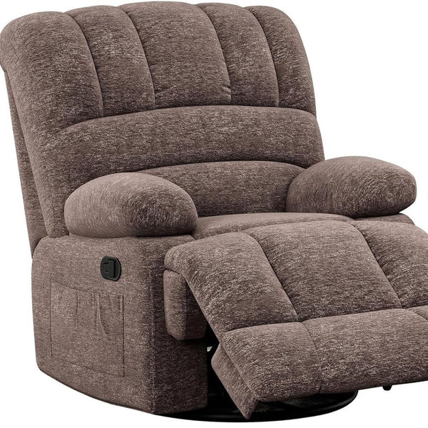 HomeRoots 40" Pink Faux Leather Manual Recliner - Stylish Comfort with Built-in Storage & Easy Care Design! 718714