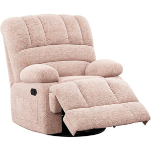 HomeRoots 40" White Faux Leather Manual Recliner - Chic Comfort with Modern Style, Easy-Care Upholstery & Storage 718715