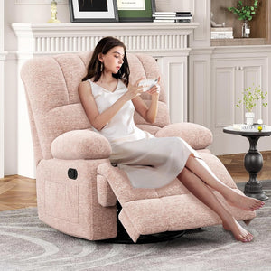 HomeRoots 40" White Faux Leather Manual Recliner - Chic Comfort with Modern Style, Easy-Care Upholstery & Storage 718715