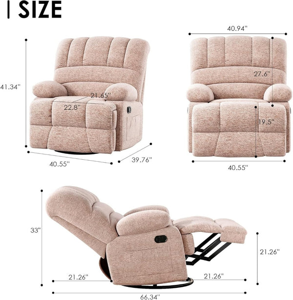 HomeRoots 40" White Faux Leather Manual Recliner - Chic Comfort with Modern Style, Easy-Care Upholstery & Storage 718715