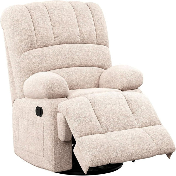 HomeRoots 40" Gray Faux Leather Manual Recliner - Stylish Comfort with 3-Position Recline & Storage Pocket 718718
