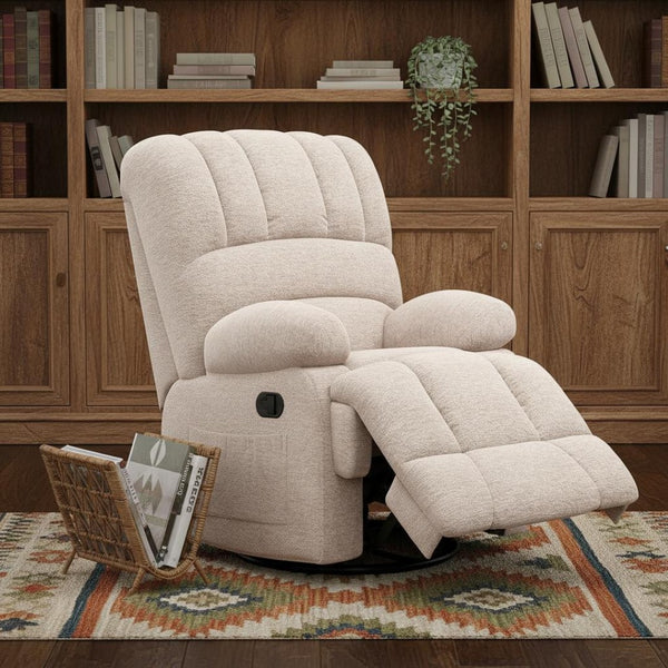 HomeRoots 40" Gray Faux Leather Manual Recliner - Stylish Comfort with 3-Position Recline & Storage Pocket 718718